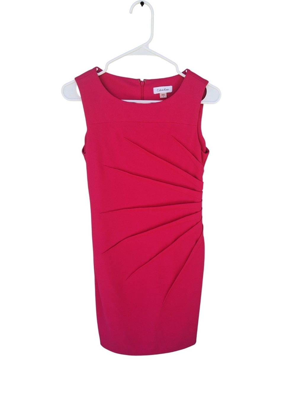 Calvin Klein Hot Pink Pleated Sheath Mini Dress